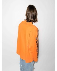 orange bedrucktes Langarmshirt von Vetements
