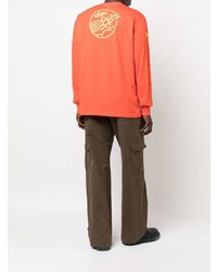 orange bedrucktes Langarmshirt von Diesel