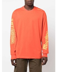 orange bedrucktes Langarmshirt von Diesel