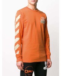 orange bedrucktes Langarmshirt von Off-White