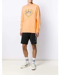 orange bedrucktes Langarmshirt von Supreme