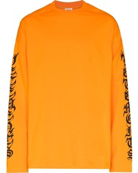 orange bedrucktes Langarmshirt von Vetements