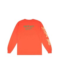 orange bedrucktes Langarmshirt von Kanye West