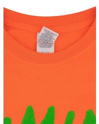 orange bedrucktes Langarmshirt von Kanye West