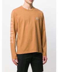 orange bedrucktes Langarmshirt von Junya Watanabe MAN