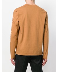 orange bedrucktes Langarmshirt von Junya Watanabe MAN