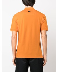 orange bedrucktes Polohemd von Philipp Plein