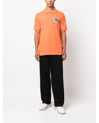 orange bedrucktes Polohemd von Philipp Plein