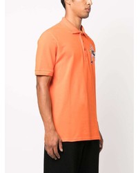 orange bedrucktes Polohemd von Philipp Plein