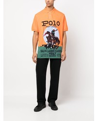 orange bedrucktes Polohemd von Polo Ralph Lauren