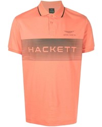 orange bedrucktes Polohemd von Hackett