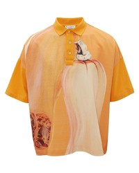 orange bedrucktes Polohemd von JW Anderson