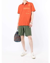 orange bedrucktes Polohemd von Armani Exchange