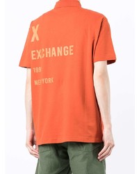 orange bedrucktes Polohemd von Armani Exchange