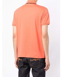 orange bedrucktes Polohemd von Hackett