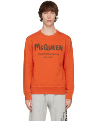 orange bedrucktes Sweatshirt von Alexander McQueen