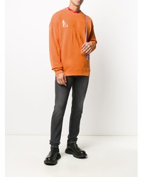 orange bedrucktes Sweatshirt von Moschino