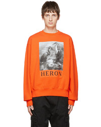 orange bedrucktes Sweatshirt von Heron Preston
