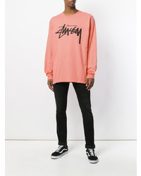 orange bedrucktes Sweatshirt von Stussy