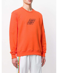orange bedrucktes Sweatshirt