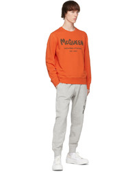 orange bedrucktes Sweatshirt von Alexander McQueen