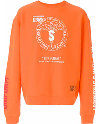 orange bedrucktes Sweatshirt