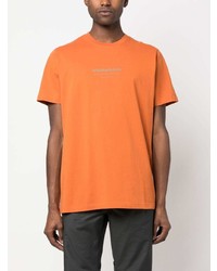 orange bedrucktes T-Shirt mit einem Rundhalsausschnitt von Maharishi