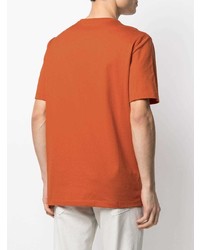 orange bedrucktes T-Shirt mit einem Rundhalsausschnitt von Salvatore Ferragamo