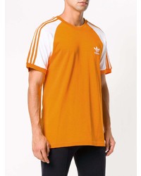 orange bedrucktes T-Shirt mit einem Rundhalsausschnitt von adidas