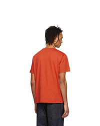 orange bedrucktes T-Shirt mit einem Rundhalsausschnitt von Moncler Genius