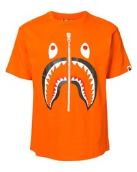 orange bedrucktes T-Shirt mit einem Rundhalsausschnitt von A Bathing Ape