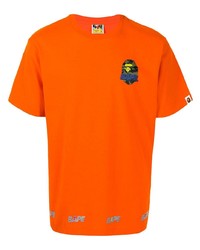 orange bedrucktes T-Shirt mit einem Rundhalsausschnitt von A Bathing Ape