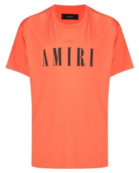 orange bedrucktes T-Shirt mit einem Rundhalsausschnitt von Amiri
