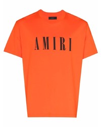 orange bedrucktes T-Shirt mit einem Rundhalsausschnitt von Amiri