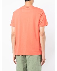 orange bedrucktes T-Shirt mit einem Rundhalsausschnitt von Hackett