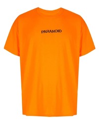 orange bedrucktes T-Shirt mit einem Rundhalsausschnitt von Anti Social Social Club