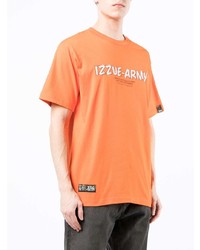 orange bedrucktes T-Shirt mit einem Rundhalsausschnitt von Izzue