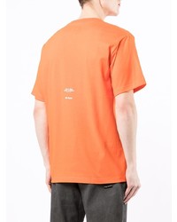 orange bedrucktes T-Shirt mit einem Rundhalsausschnitt von Izzue