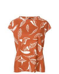 orange bedrucktes T-Shirt mit einem Rundhalsausschnitt von Aspesi