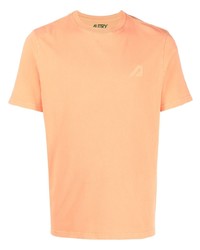 orange bedrucktes T-Shirt mit einem Rundhalsausschnitt von AUTRY