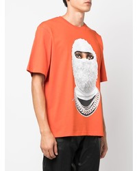 orange bedrucktes T-Shirt mit einem Rundhalsausschnitt von Ih Nom Uh Nit