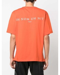 orange bedrucktes T-Shirt mit einem Rundhalsausschnitt von Ih Nom Uh Nit