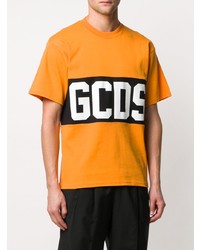 orange bedrucktes T-Shirt mit einem Rundhalsausschnitt von Gcds