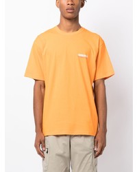 orange bedrucktes T-Shirt mit einem Rundhalsausschnitt von This Is Never That