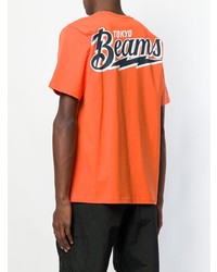 orange bedrucktes T-Shirt mit einem Rundhalsausschnitt von Champion