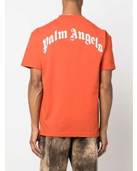 orange bedrucktes T-Shirt mit einem Rundhalsausschnitt von Palm Angels