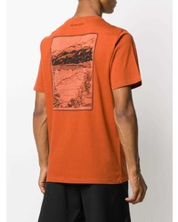 orange bedrucktes T-Shirt mit einem Rundhalsausschnitt von Golden Goose