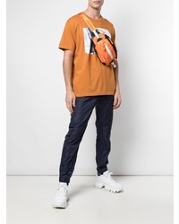 orange bedrucktes T-Shirt mit einem Rundhalsausschnitt von Supreme