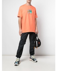 orange bedrucktes T-Shirt mit einem Rundhalsausschnitt von Supreme