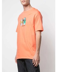 orange bedrucktes T-Shirt mit einem Rundhalsausschnitt von Supreme